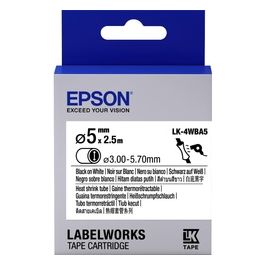 Epson Guaina Termorestringente Bianca per Testo Nero Heat Srink Tube D5mm/ 2,5 LK-4WBA5