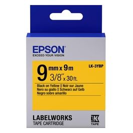 Epson LK-3YBP Nastro per Etichettatrice Pastel Nero Giallo 9mmx9mt