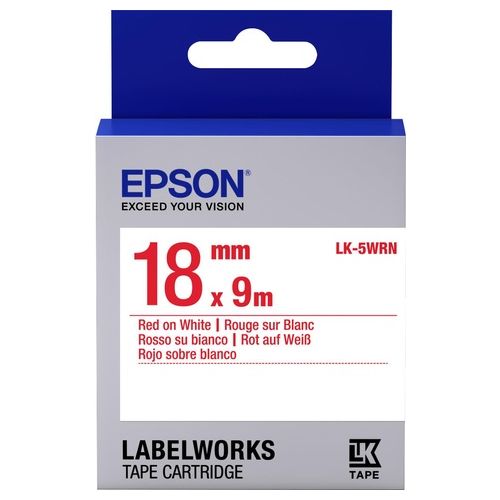 Epson LK-5WRN Nastro per Etichettatrice Std Rosso/Bianco