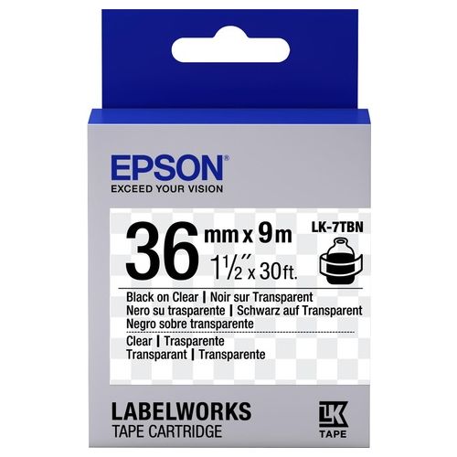 Epson LK-7TBN Nastro per Etichettatrice Clear Nero