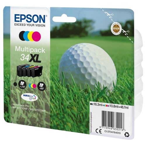 Epson Multipack 34xl pallina da Golf 4 Colori per Wf-3720dwf