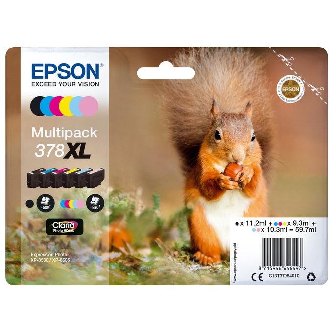 Epson Multipack 378xl scoiattolo 6 Colori Capacità Elevata per Xp-8500
