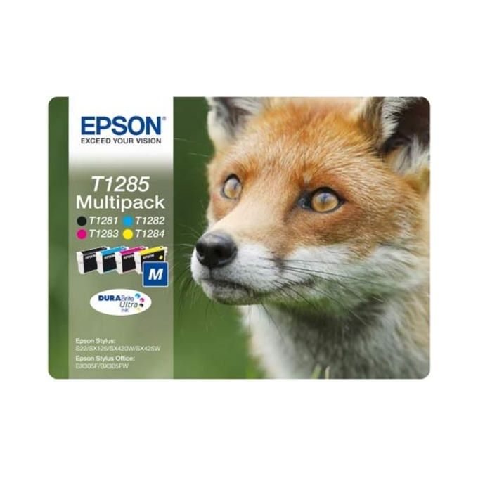 immagine di Epson C13T12854020 Volpe T1285 Multipack Cartucce Inkjet 4 Colori Nero Ciano Magenta Giallo Stylus S22 SX125 SX420W BX305F