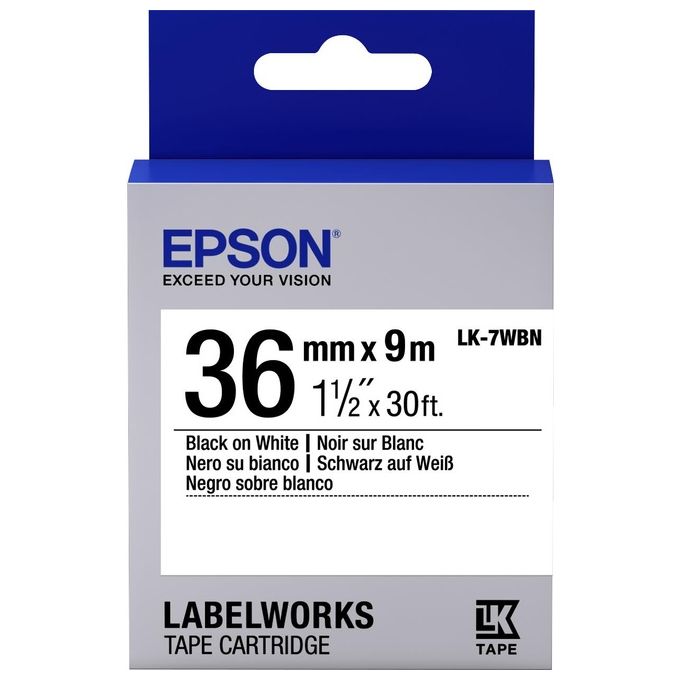 Epson Nastro Lc7wbn9 std nero Bianco36x9