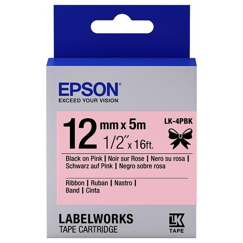 Epson Nastro Lk-4pbk Satin nero rosa 12x5