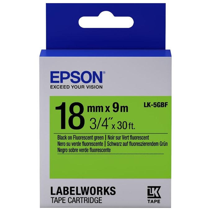 Epson Nastro Lk5Gbf Fluor nero Verde18x9