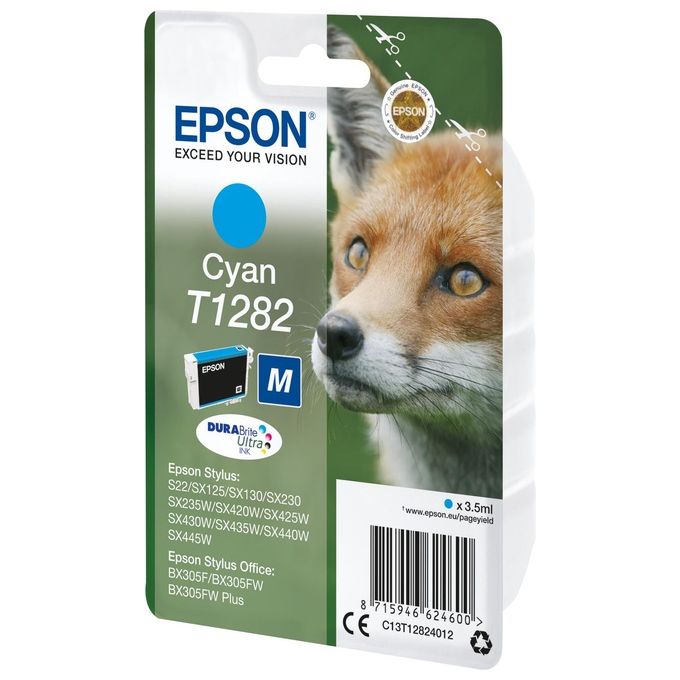 Epson T1282 Serie Volpe Cartuccia d'Inchiostro DURABrite Ultra Inkjet 3,5 ml 175 pagine colore Ciano