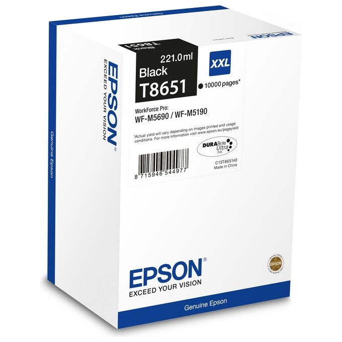 Epson T8651 Nero ricarica inchiostro per WorkForce Pro WF-M5190DW, WF-M5690DWF