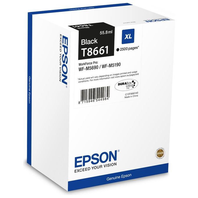 Epson T8661 Nero ricarica inchiostro per WorkForce Pro WF-M5190DW, WF-M5690DWF
