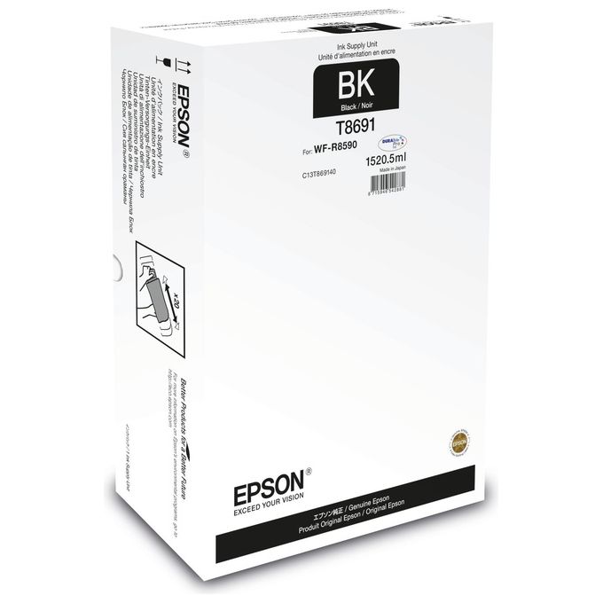 Epson C13T869140 Cartuccia di Inchiostro a Base di Pigmento Nero 1520,5 ml per WorkForce Pro WF-R8590 colore Nero