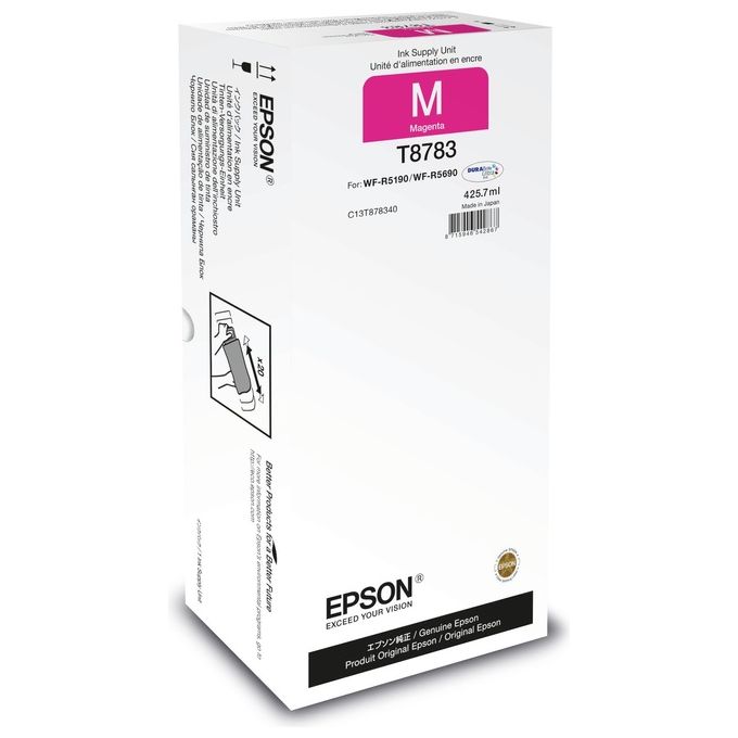 Epson T8783 425.7 ml magenta ricarica inchiostro per WorkForce Pro WF-R5190, WF-R5190DTW, WF-R5690, WF-R5690DTWF, WF-R5690DTWFL