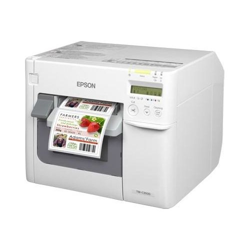 Epson ColorWorks C3500, Cutter, Disp., USB, Ethernet, NiceLabel, bianco