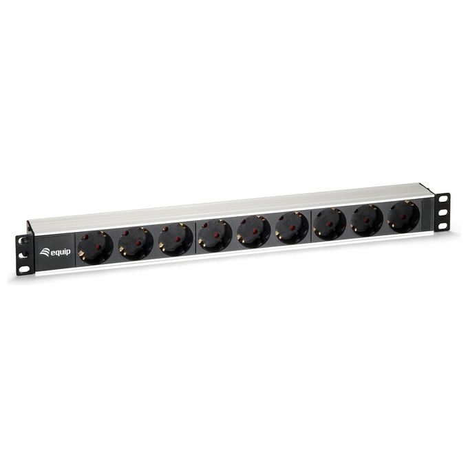 Equip 333292 Unita' di Distribuzione dell'Energia Pdu 9 Prese Ac 1U Nero-Argento