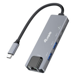 Adattatore USB-C 5 in 1 | 2.5GbE Ethernet | 100W PD | 4 Porte USB | Grigio