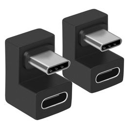 Adattatore USB-C 10Gbps PD 100W Maschio a Femmina Nero 2 pezzi Cavo Dati