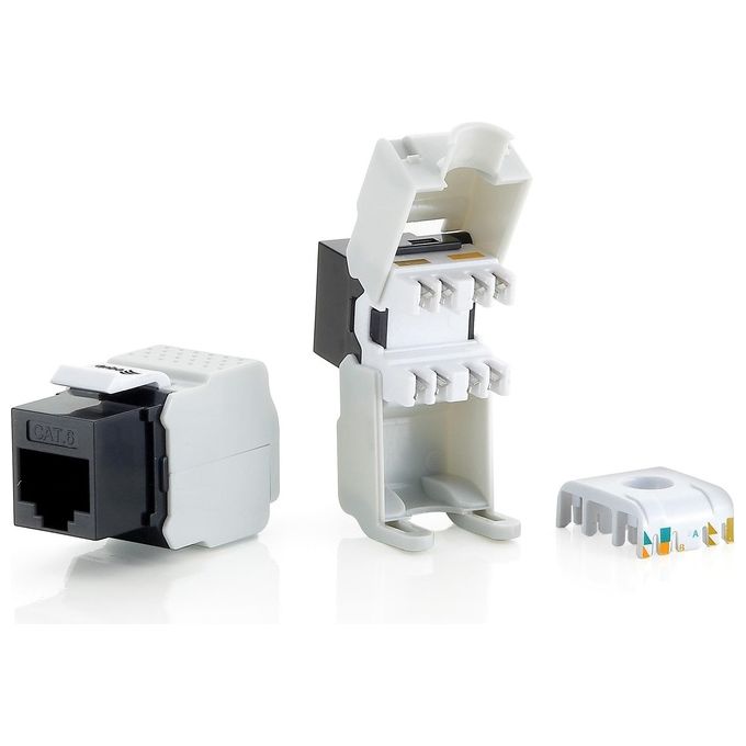 Equip Modulo Keystone Jack Cat.6 non Schermato Nero 8 Pezzi