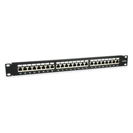 Patch Panel 24 porte RJ45 Cat6a Schermato Nero 1U Rack per Rete Ethernet