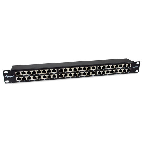 Patch Panel Cat.6A 48 Porte Schermato 1U Rack Nero