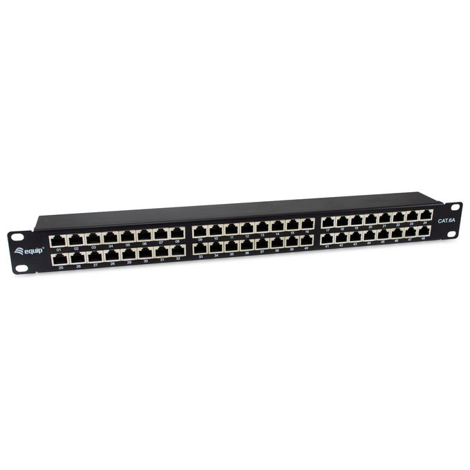 Equip Patch Panel Cat.6A 48 Porte Schermato 1U Rack Nero