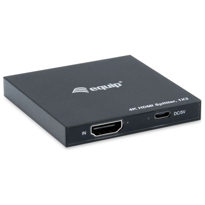 Image of Equip Splitter HDMI 2 Porte 4K Ultra HD 60Hz Nero Ultra Slim - Accessorio Video