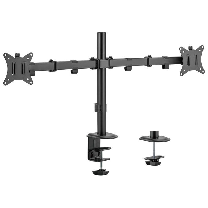 Image of Equip Staffa Doppio Monitor Articolata 17-32'' VESA 100x100 9kg Nero da Tavolo
