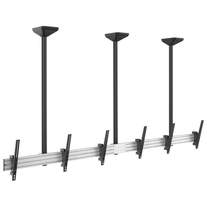 Equip Supporto Soffitto 3 Schermi 45-50'' VESA 600x400 Inclinabile TV Monitor