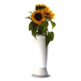 Erba Vaso Fiori Jolly Con Base Bianco Cm 18 H 45