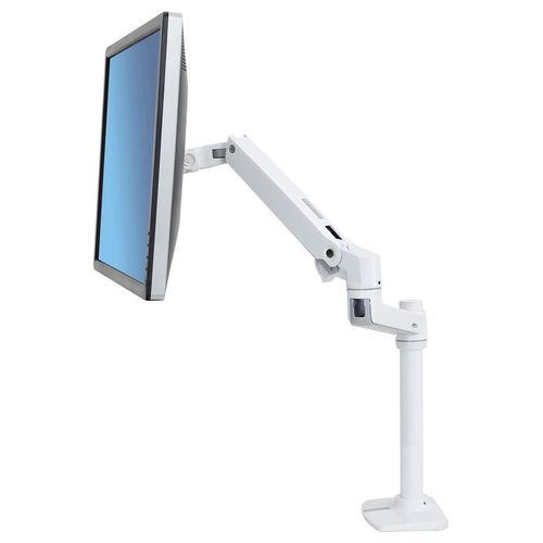 Ergotron LX Desk Mount Monitor Arm Tall Pole Montaggio a Scrivania per Monitor Alluminio/Acciaio Bianco Dimensione Schermo fino a 32"