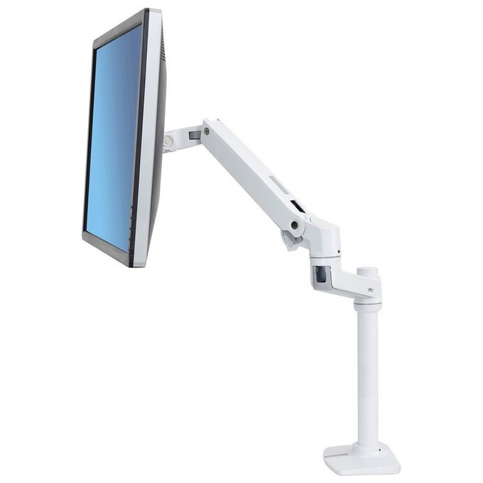 Ergotron LX Desk Mount Monitor Arm Tall Pole Montaggio a Scrivania per Monitor Alluminio/Acciaio Bianco Dimensione Schermo fino a 32''