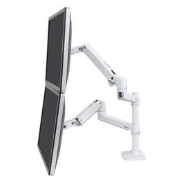 LX Dual Kit Montaggio Morsetto per 2 Display Lcd Fino a 24" in Alluminio