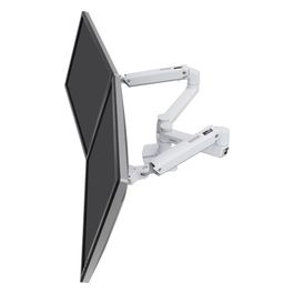 LX Dual Side-by-Side Arm Kit Montaggio per 2 Display Lcd Alluminio/Acciaio Durevole Bianco Dimensione Schermo fino a 27"