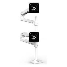 Ergotron LX Dual Stacking Arm Tall Pole Montaggio a Scrivania per 2 Display Lcd Alluminio Bianco Dimensione Schermo fino a 40"