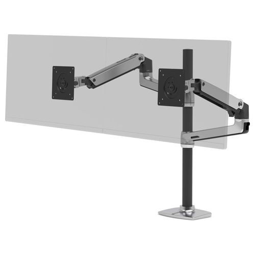 Ergotron Lx Dual Stacking Arm Tall Pole Black Accents Polished