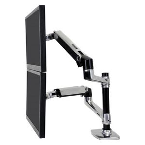Ergotron lx Redesign dual arm pole Mount 2 flat Panel or fp and Notebook