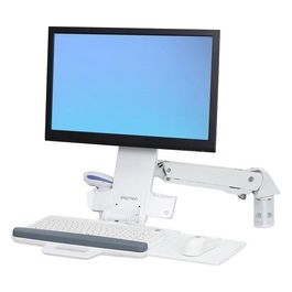 StyleView Sit-Stand Combo Arm Montaggio a Parete per Display Lcd/Stampante/Mouse/Scanner Codici a Barre Alluminio/Plastica Bianco Dimensione Schermo fino a 24"