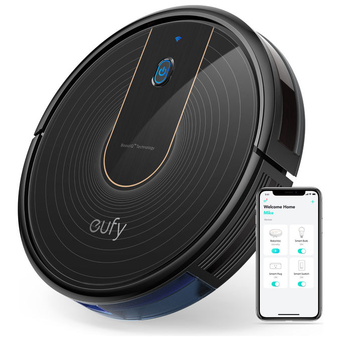 Eufy RoboVac 15C EU Robot Aspirapolvere Wi-Fi Autonomia 100 minuti Potenza 1300 Pa Sensori a Infrarossi Tecnologia BoostIQ