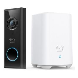 Security, Videocitofono Wireless Con risoluzione 2K, Audio Bidirezionale, semplice auto-installazione + HomeBase 2 EU  UK Plug Nero/Bianco
