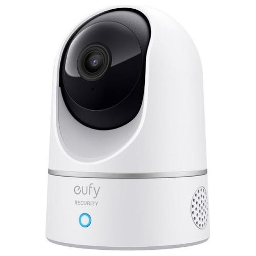 Eufy Telecamera wi-fi interno smart eufy Security 2K panoramica, videosorveglianza con AI per riconoscimento persone/animali, assistenza vocale, visione notturna, non richiede HomeBase, microSD non inclusa