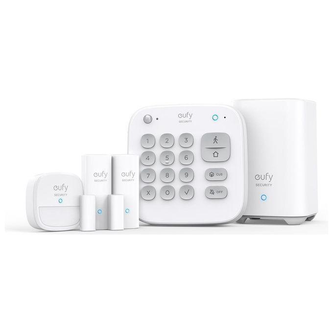Kit di allarme domestico da 5 pezzi eufy Security, sistema di sicurezza domestico, tastierino, sensore di movimento, 2 sensori di ingresso, controllo da app, collegamento a eufyCam