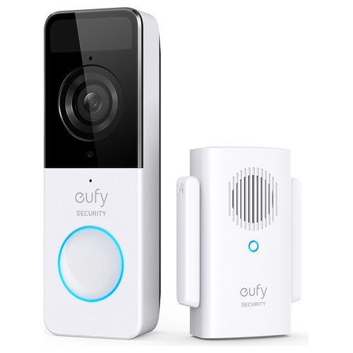 Eufy  Security, kit videocitofono, risoluzione 1080p, batteria per 120 giorni, zero costi mensili, rilevamento di persone, audio bidirezionale, citofono wireless