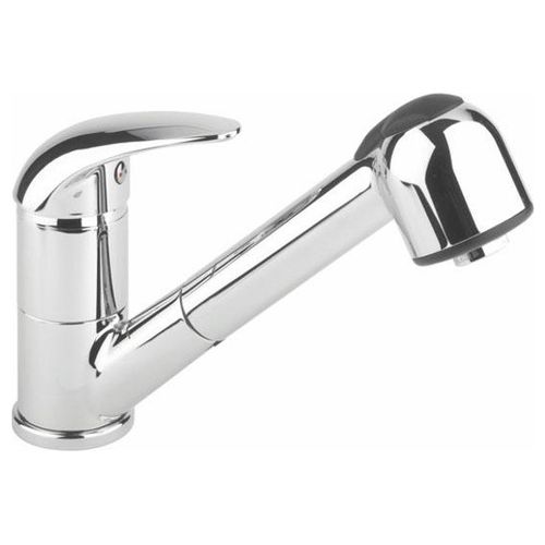 Miscelatore Lavello Telescopico – Miscelatore da cucina monocomando, installazione su piano/vasca, materiale ottone cromato, doccetta estraibile e cartuccia da 40 mm, cromato