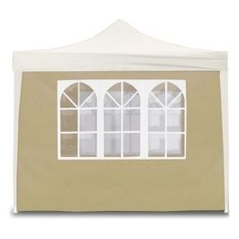 Telo Laterale 3X2M Beige Con Finestre Per Gazebo Richiudibile 
