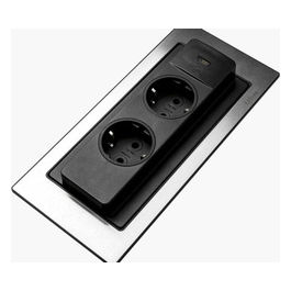 Backflip presa da tavolo 2x230V caricatore USB tipo C vetro nero