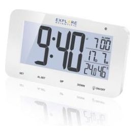 Explore Orologio Sveglia Rdc-1004 Radiocontrollato Calendario Temperatura/Umidita' Interna Bianco