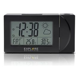 Explore Orologio Sveglia Rpw-3008 Radiocontrollato Barometro Proiezione Temperatura Nero