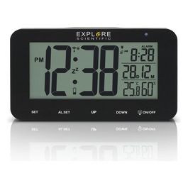 Explore Rdc-1004 Orologio Sveglia Radiocontrollato Calendario Temperatura/Umidita' Interna Nero