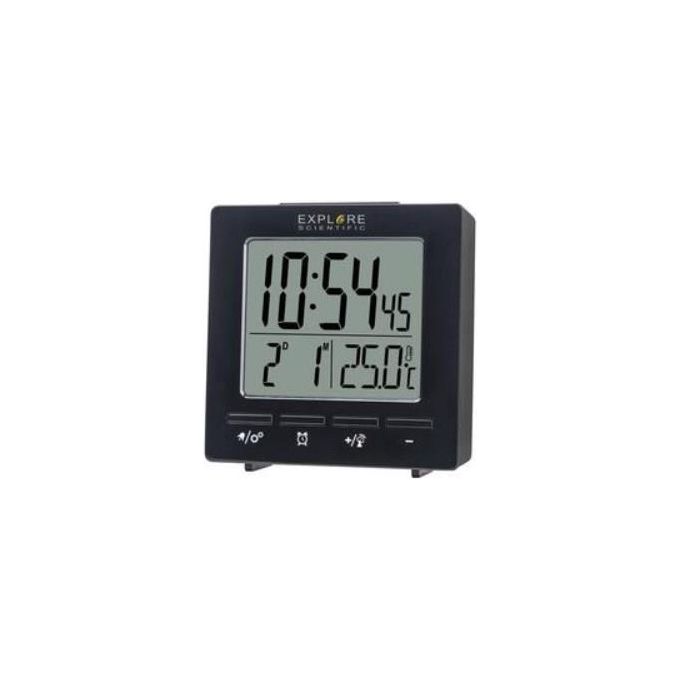 Image of Explore Rdc-1005 Orologio Sveglia Radiocontrollato Temperatura Calendario Doppio Allarme Nero