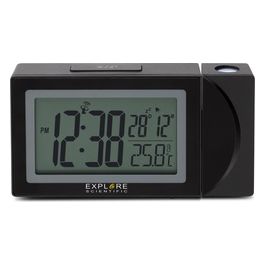 Orologio a Proiezione con Visualizzazione Radiocomandata dell'Ora Porta Usb per Ricaricare Il Telefono Nero