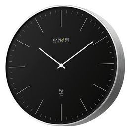 RAC1001 Orologio a Parete 25cm Radiocomandato Design Contemporaneo Senza Numeri Metallo/Nero