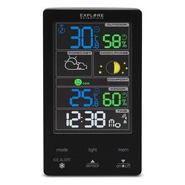 Explore Scientific Stazione Meteo con Display Touch a Colori Previsioni del Tempo Dual Alarm Fasi Lunari Bianco